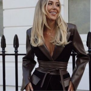 ODD MUSE The Ultimate Muse Blazer 2.0 Elegant Women's Black and Brown Jacket